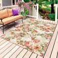 thumbnail image 1 of Pink Rose Fall Outdoor Rug for Patio/Deck/Porch, Non-Slip Large Area Rug 6 x 9 Ft, Thanksgiving Vintage Pastoral Floral Indoor Outdoor Rugs Washable Area Rugs, Reversible Camping Rug Carpet Runner, 1 of 8