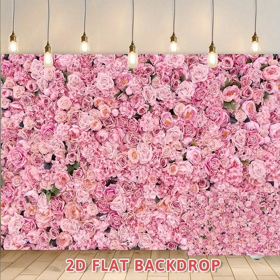Pink Rose Flower Backdrop Wedding Engagement Party Decor Background Wall Birthday Banquet Photo Photography Prop