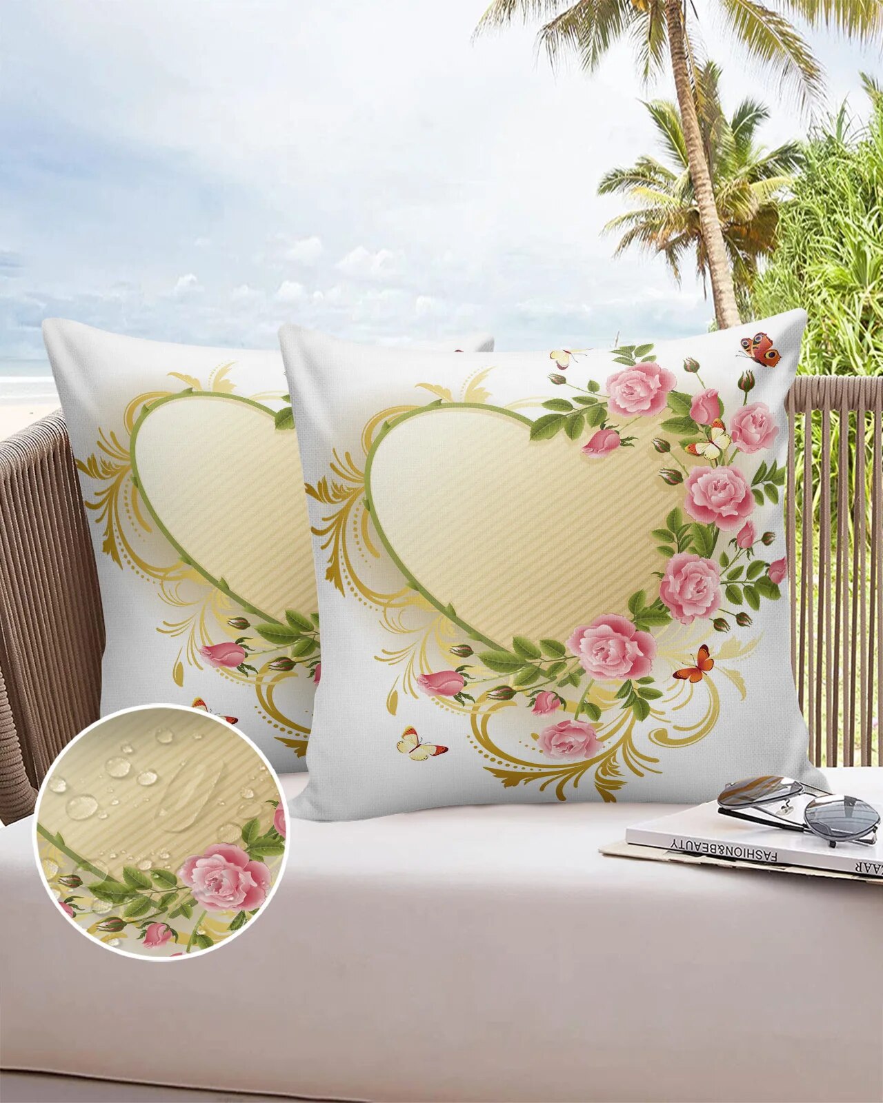 Pink Rose Flower Bouquet 2/4PcsS Pillowcases Cushion Cover Home Bedding