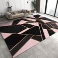 thumbnail image 1 of Pink Rose Gold Marble Area Rug, Black Gold Abstract Gold Lines Living Room Rugs, With Non-Slip Rubber Backing Throw Carpet For Living Room Bedroom Dining Room Office 5 x 6ft, 1 of 6