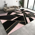 thumbnail image 1 of Pink Rose Gold Marble Area Rug, Black Gold Abstract Gold Lines Rugs For Living Room, Indoor Non-Slip Kids Rugs, Breathable Durable Carpet For Front Entrance Floor Decor 2x3ft, 1 of 6