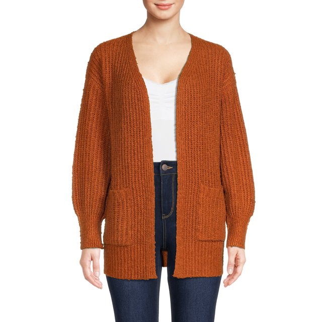 Pink Rose Juniors Balloon Sleeve Cardigan with Pocket