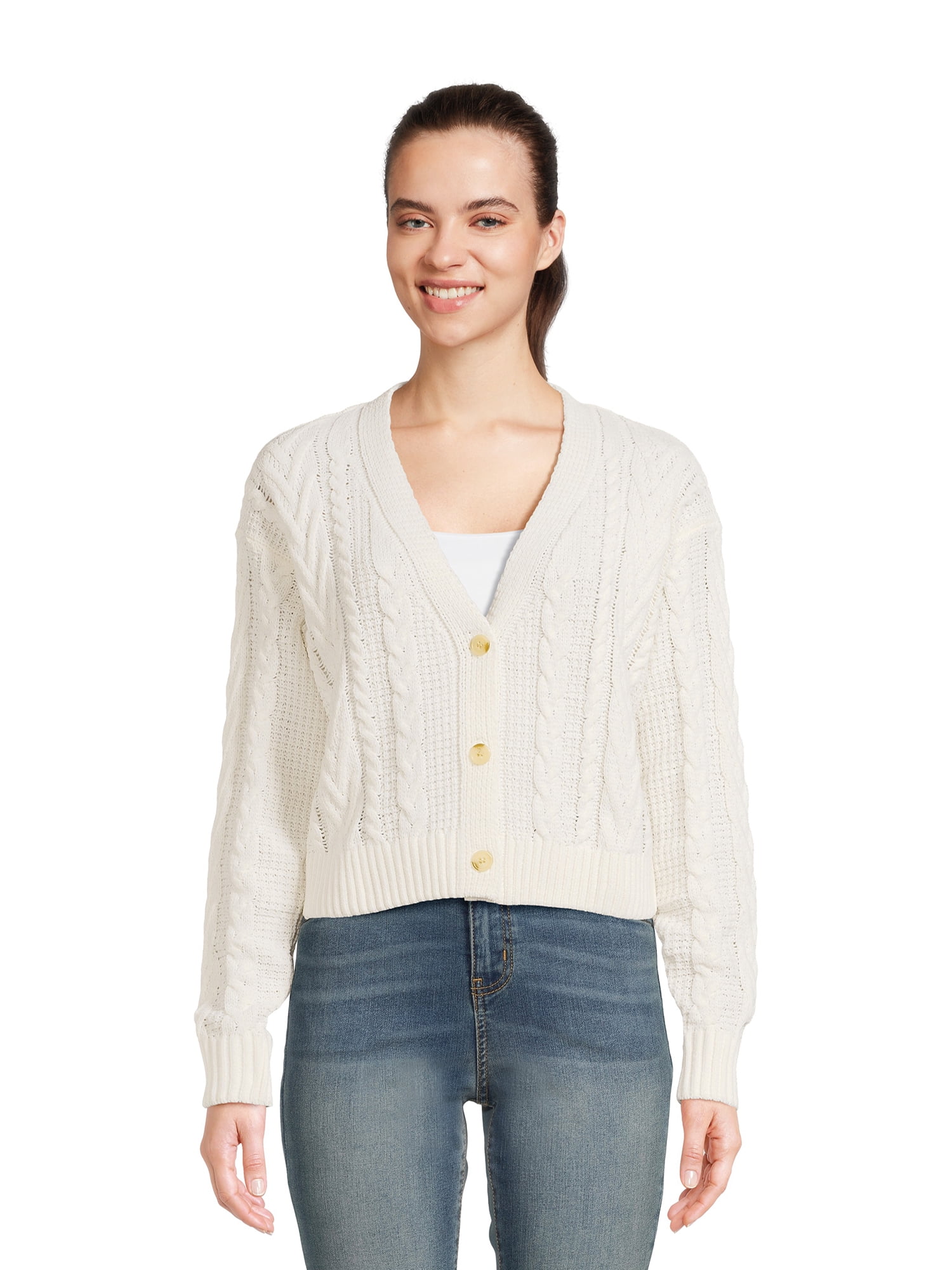 Pink rose top cardigan sweater
