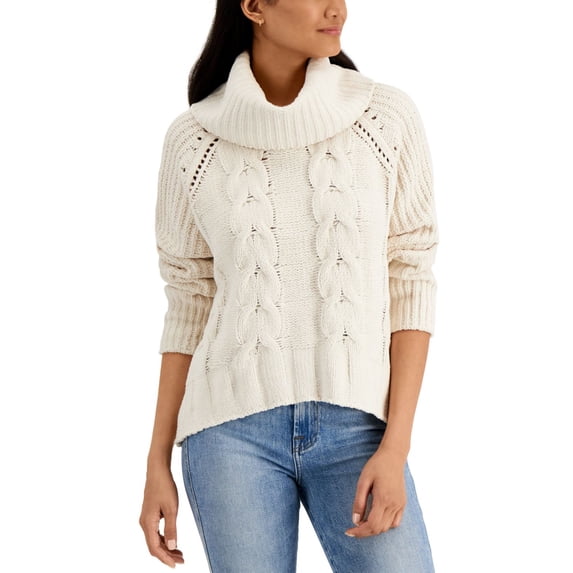 Pink Rose Juniors Oversized Cable-Knit Sweater