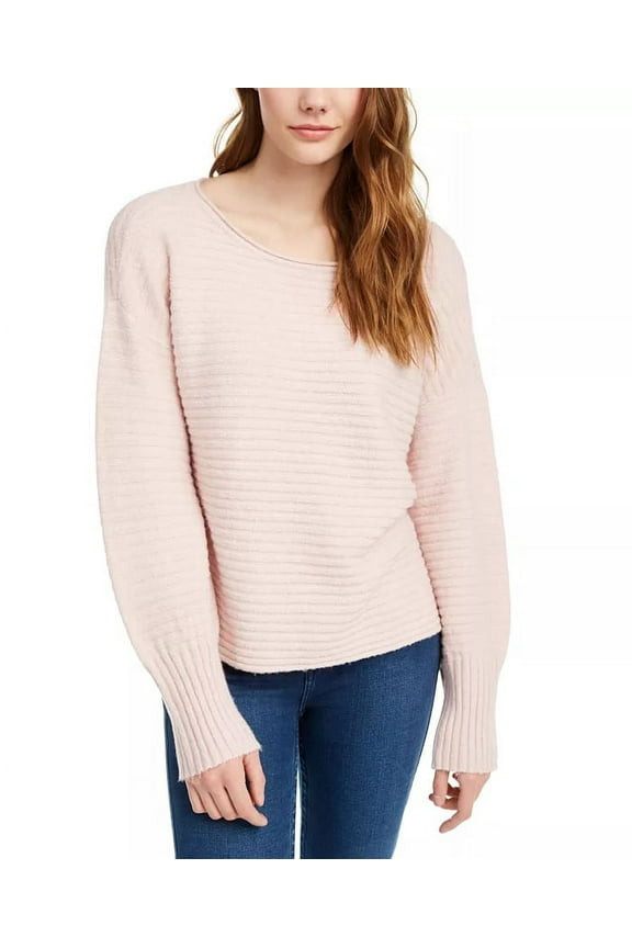 Juniors' Ribbed Sweater Pink Size Large