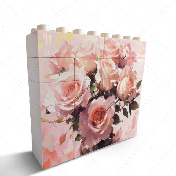Pink Rose Novelty Decorative Sign/Plaque Desk Decor Funny Bedroom Decor for Table Shelf Decor Funny Office Decor Birthday Christmas Boss Day Gifts