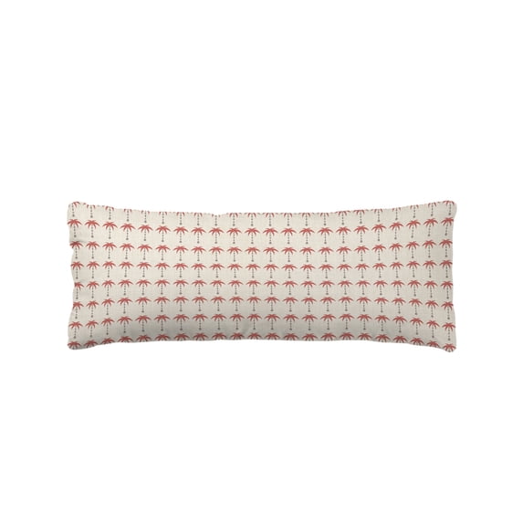 Pink Rose Palm Tree Body Pillow Cover 20 x 60 Inch Decorative Pillow Cover Summer Tropical Botanical Plants Beige Lumbar Pillowcase Seasonal Rectangle Cushion Case for Couch Sofa Bed Living Room