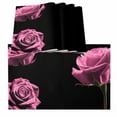 thumbnail image 1 of Pink Rose Placemats for Dinning Table Set of 4, Vintage Abstract Garden Flower Floral Black Burlap Kitchen Place Mats Waterproof Cloth Table Mats, Indoor Outdoor Placemats Easy Clean Dinner Decor, 1 of 8