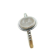 RADHEY KRISHNA JEWELLERS Pink Rose Quartz 925 Sterling Silver Handmade Promise Minimalist Ring Rose Quartz Gift Jewelry For Her