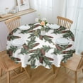 thumbnail image 1 of Christmas Farm Garland Stripes Round Tablecloth Waterproof Wedding Decor Table Cover Christmas Party Decorative Tablecloth, 1 of 6