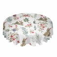 thumbnail image 1 of Pink Rose Romantic Flower White Round Tablecloths for Dining Table Waterproof Table Cover for Kitchen Living Room, 1 of 7
