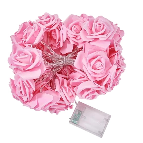 Pink Rose Shaped Led String Lights For Decorative Lighting And Romantic Atmospheres Perfect For Events And Home Accents