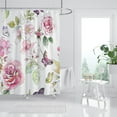 thumbnail image 1 of Pink Rose Shower Curtain, Floral Shower Curtain Set, Valentine Flower Shower Curtains for Bathroom, Waterproof Fabric with 12 Hooks, 72 x 72 Inches, 1 of 6