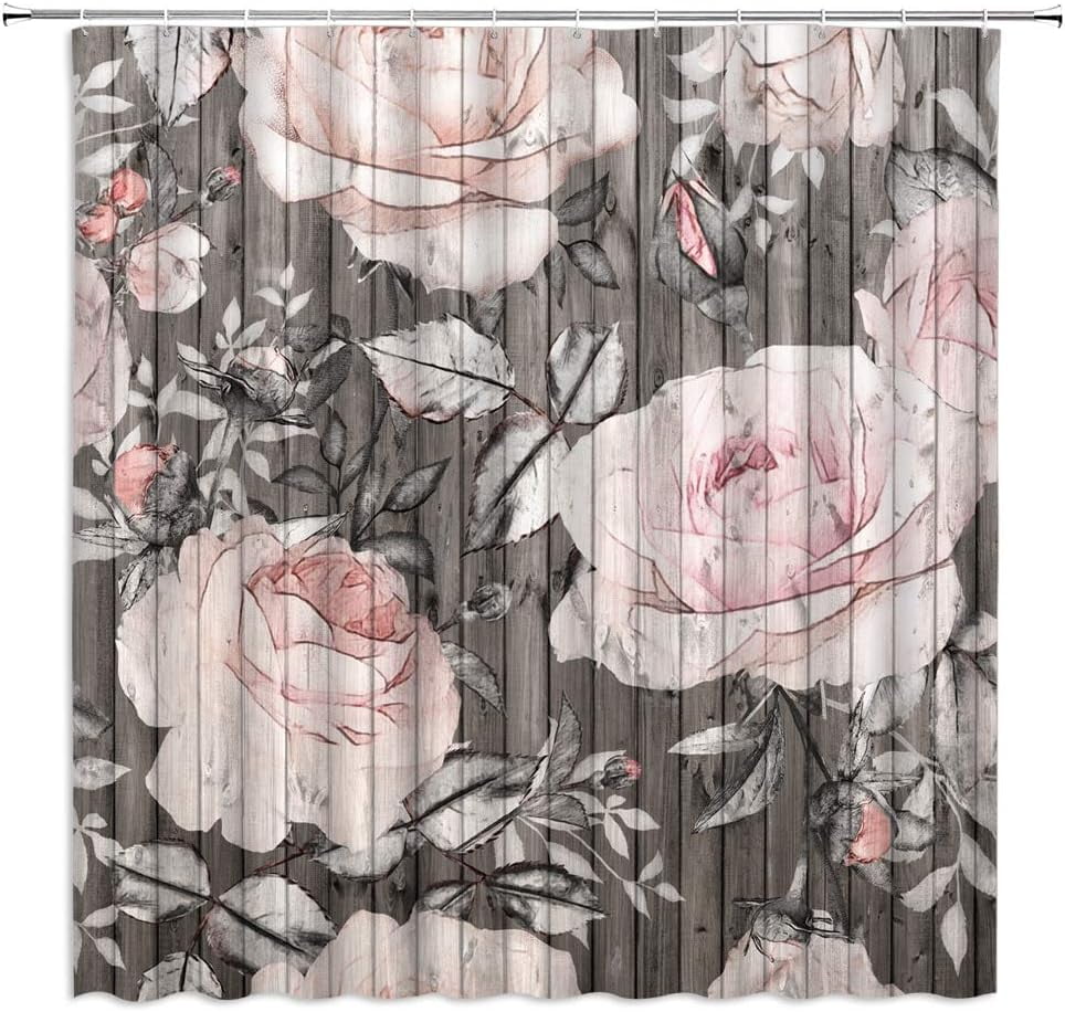 Brown And Pink Shower Curtainnull
