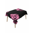 thumbnail image 1 of Pink Rose Table Cloth, Vintage Abstract Garden Flower Floral Black Waterproof Tablecloth for Rectangle Tables, Reusable Washable Fabric Table Cover for Restaurant Kitchen Dining Tables 60"x102", 1 of 6