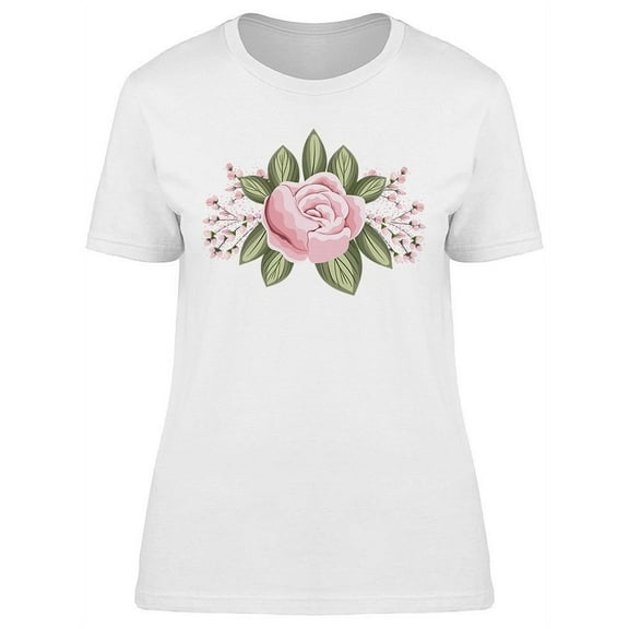 Pink Rose With Buds T-Shirt Women -Image by Shutterstock, Female Small