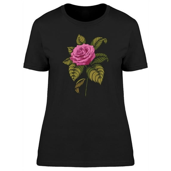 Pink Rose With Cool Leaves Tee Women's -Image by Shutterstock