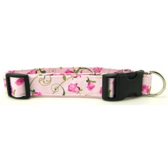 Pink Rosebud Dog Collar - Size - Small