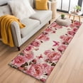 thumbnail image 1 of Pink Roses 2'x6' Runner Rugs for Hallway Kitchen Bedside Non Slip, Spring Floral Elegant Pastoral Butterfly Retro Entryway Rug Runners with Rubber Backing, Long Carpet Runner for Laundry Room, 1 of 8