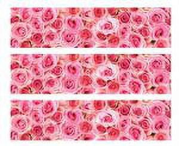Pink Roses 7inch Round Edible Cake Decorating Strips