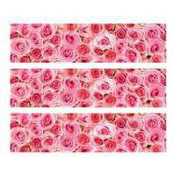 Pink Roses 7inch Round Edible Cake Decorating Strips