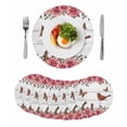 thumbnail image 1 of Pink Roses Birds Round 13 Inch Placemats Set of 8, Spring Floral Butterflies Gray Wooden HeatResistant Non Slip Place Mats for Dining Table, Wipeable Braided Kitchen Table Mats for Housewarming, 1 of 9