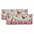 thumbnail image 1 of Pink Roses Birds Vintage Valances for Windows, Decorative Rod Pocket Window Valance Curtains, Spring Floral Butterflies Short Curtain Drapes for Kitchen/Bathroom/Living Room, 2 Panels, 60" W x 18" L, 1 of 8