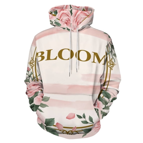 Pink Roses Bloom Frame Elegant 3d Sweatshirts Hoodie Fashion Casual Personality Men's Women Street Hoodie Pullovers Long Sleeve Comfortable Top