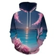 thumbnail image 1 of Pink Roses, Butterfly, Moonlit Beach Men's Women Vintage 3D Hooded Sweatshirt - All-Season Loose Fit Streetwear, 1 of 6