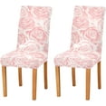 thumbnail image 1 of Pink Roses Dining Room Chair Covers Set of 4, Stretch Chair Slipcovers Removable Washable Chair Protector Cover for Kitchen, Dining Room, Holiday Party, Home Deco, 1 of 6