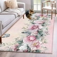 thumbnail image 1 of Pink Roses Floral Area Rug 3x5 Washable Rug Non Slip Vintage Romance Botanical Flowers Large Area Rug Indoor Floor Carpet for Entryway Bedroom Kitchen Living Room Home Office Dining Room Nursery, 1 of 8