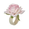 thumbnail image 1 of Pink Roses Flower Napkin Rings for Valentine's Wedding Mother's Day Dinners Decoration Table Accessories, Handcraft Floral Napkin Dining Napkin Rings, Burlap Cord Buckle Lunch Napkin Holder, Rustic, 1 of 4