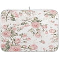 thumbnail image 1 of Pink Roses Flowers Dish Drying Mat Microfiber Drying Pad for Kitchen Counter Absorbent Mat Drying Pad Sink Mat 18 x 24 Inch, 1 of 7