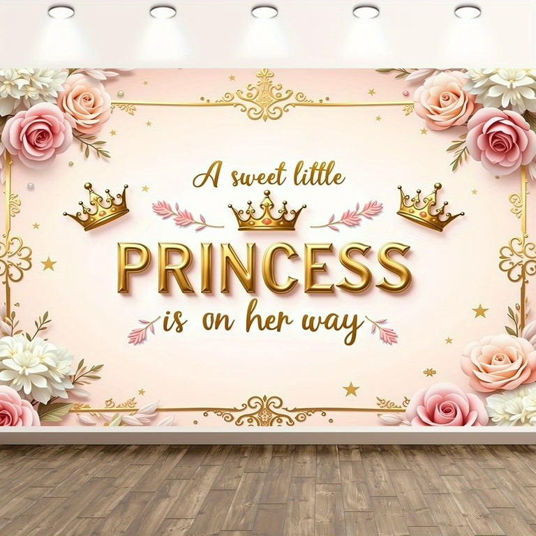 Aazon.co : Rsuuinu Little Princess Backdrop 1st Birthday Party Decorations For Girls Pink