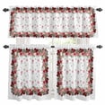 thumbnail image 1 of Pink Roses Kitchen Curtains Sets for Windows 36 Inch Length, Valentine's Day Love Floral Wreath Plaid Rod Pocket Window Treatments Tier Curtains and Valances Set for Bedroom/Bathroom, 1 of 8