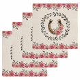 thumbnail image 1 of Pink Roses Kitchen Dish Towels for Drying Dishes Set of 4, Spring Horseshoes Floral Leaves Rustic Waffle Weave Microfiber Hand Tea Bathroom Towels Quick Dry & Absorbent Towel 12x12, 1 of 7