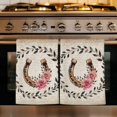 thumbnail image 1 of Pink Roses Kitchen Towels Set of 3, Spring Horseshoes Floral Leaves Vintage Absorbent Dish Towels for Kitchen, Microfiber Hand Towel, Quick Drying Tea Towel for Cleaning Decorative Dishcloths, 1 of 7