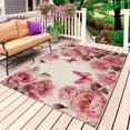 thumbnail image 1 of Pink Roses Outdoor Rug 3x5 Ft, Non Slip Washable Area Rug, Spring Floral Elegant Pastoral Butterfly Retro Patio Rugs Carpet Runner, Large Floor Mat for Indoor/Outdoor Deck Porch Camping, 1 of 8