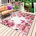 thumbnail image 1 of Pink Roses Outdoor Rug 4x6 Ft, Non Slip Washable Area Rug, Spring Floral Elegant Pastoral Butterfly Patio Rugs Carpet Runner, Large Floor Mat for Indoor/Outdoor Deck Porch Camping, 1 of 8