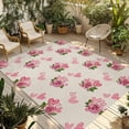 thumbnail image 1 of Pink Roses Outdoor Rug for Patio/Deck/Porch, Non-Slip Large Area Rug 5 x 7 Ft, Valentine's Day Love Flowers Beige Rustic Indoor Outdoor Rugs Washable Area Rugs, Reversible Camping Rug Carpet Runner, 1 of 8