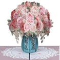thumbnail image 1 of Pink Roses Pop Up Card, 1 of 9