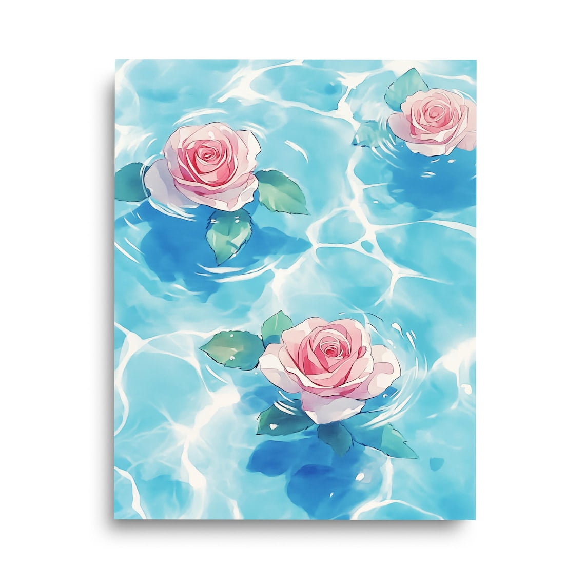Pink Roses Print, Floral Zen Garden Art, Botanical Flowers Poster ...