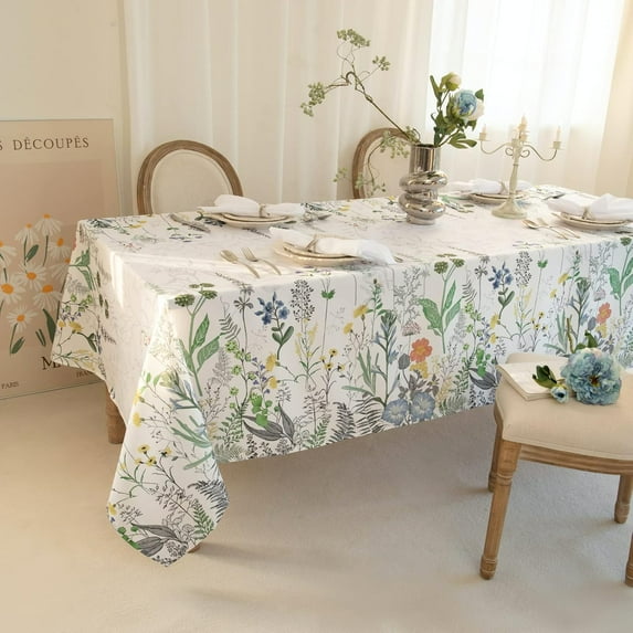 Pink Roses Rectangle Tablecloth 60x84 Inch, Waterproof Summer Floral Table Cover Rosette Table Cloth, Red Rose Rectangular Table Décor Washable Fabric for Party, Picnic, Camping, Kitchen, Dining Room