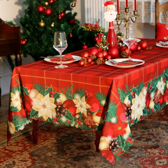 Pink Roses Rectangle Tablecloth 60x84 Inch, Waterproof Summer Floral Table Cover Rosette Table Cloth, Red Rose Rectangular Table Décor Washable Fabric for Party, Picnic, Camping, Kitchen, Dining Room