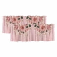 thumbnail image 1 of Pink Roses Romantic Curtain Valances for Windows, Kitchen Valance Window Treatments Panel 2 Pack, Watercolor Botanical Floral Rod Pocket Short Curtains for Bathroom Bedroom 54 x 18 Inch, 1 of 8