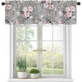 thumbnail image 1 of Pink Roses Semi Sheer Window Valances - Light Filtering Decor for Kitchen, Living Room, Bedroom - 54"x18", 1 of 6