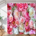 thumbnail image 1 of Pink Roses Shower Curtain Fabric Shower Curtain Set with 12 Hooks Waterproof 72 * 72 Inches for Bathroom Beach Caravan Hotel, 1 of 6