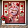 thumbnail image 1 of Pink Roses Valentine's Day Banner Red Hearts Love Backdrop Gold Stars Glittery Letters Romantic Display for Valentine's Day Party Romantic Dinner Anniversary Celebration, 1 of 9