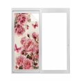 thumbnail image 1 of Pink Roses Window Privacy Film, Spring Floral Elegant Pastoral Butterfly Retro Static Cling UV Sun Blocking Tint Film Heat Control Windows Films for Bedroom Bathroom, Window Stickers 23.6"x59", 1 of 8