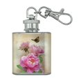 thumbnail image 1 of Pink Roses and Butterly Stainless Steel 1oz Mini Flask Key Chain, 1 of 4